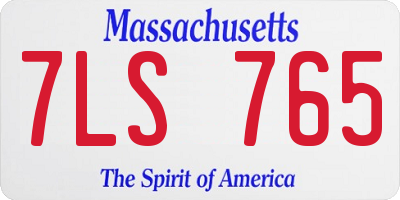 MA license plate 7LS765