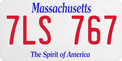 MA license plate 7LS767