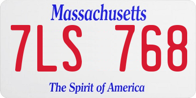 MA license plate 7LS768