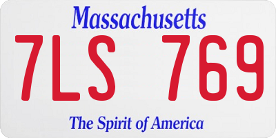 MA license plate 7LS769