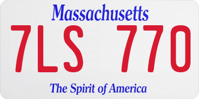 MA license plate 7LS770