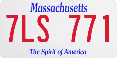MA license plate 7LS771