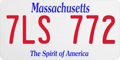 MA license plate 7LS772