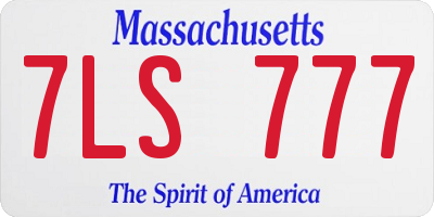 MA license plate 7LS777