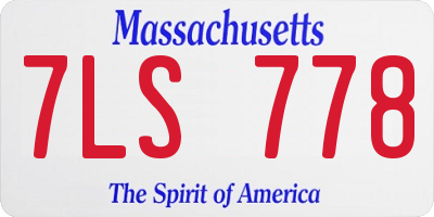 MA license plate 7LS778