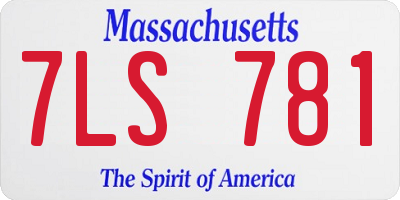 MA license plate 7LS781