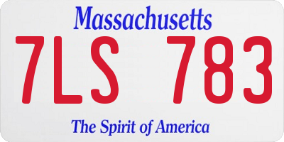 MA license plate 7LS783