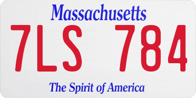 MA license plate 7LS784