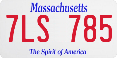 MA license plate 7LS785