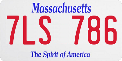 MA license plate 7LS786