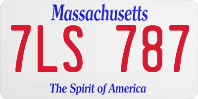 MA license plate 7LS787