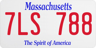 MA license plate 7LS788