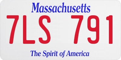 MA license plate 7LS791