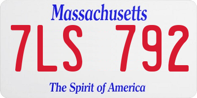 MA license plate 7LS792