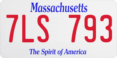 MA license plate 7LS793