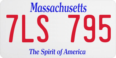 MA license plate 7LS795