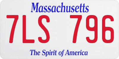 MA license plate 7LS796