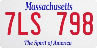 MA license plate 7LS798