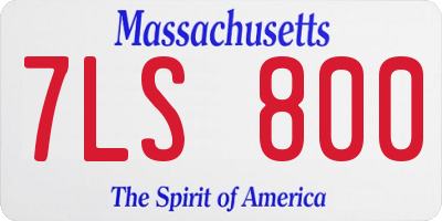 MA license plate 7LS800