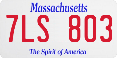 MA license plate 7LS803