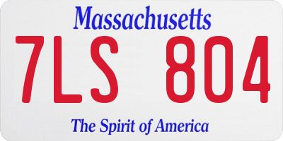 MA license plate 7LS804