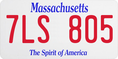 MA license plate 7LS805