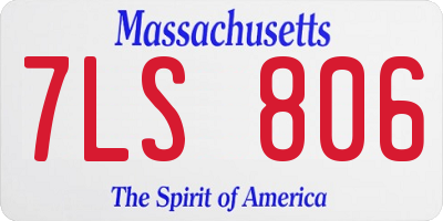 MA license plate 7LS806