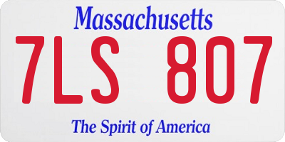 MA license plate 7LS807