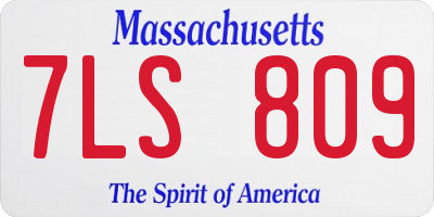 MA license plate 7LS809
