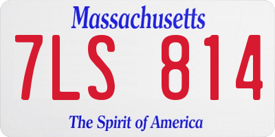 MA license plate 7LS814