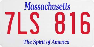MA license plate 7LS816