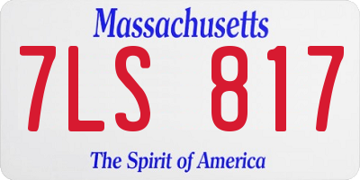 MA license plate 7LS817