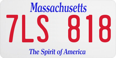 MA license plate 7LS818