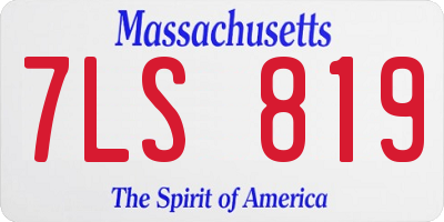 MA license plate 7LS819