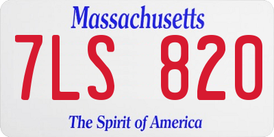 MA license plate 7LS820