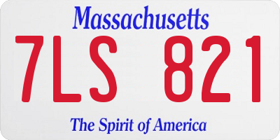 MA license plate 7LS821