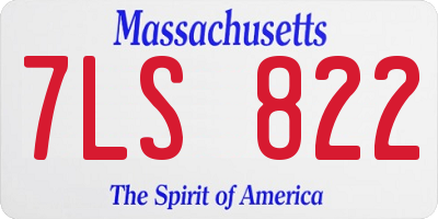 MA license plate 7LS822