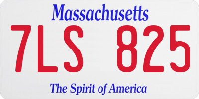 MA license plate 7LS825
