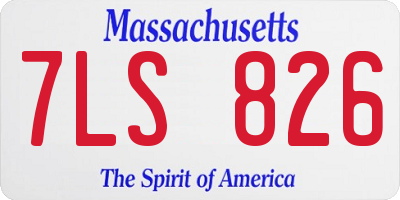 MA license plate 7LS826