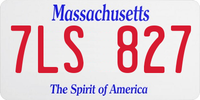 MA license plate 7LS827