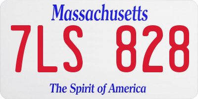 MA license plate 7LS828