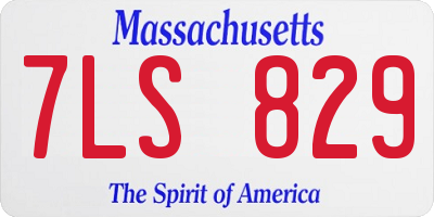 MA license plate 7LS829