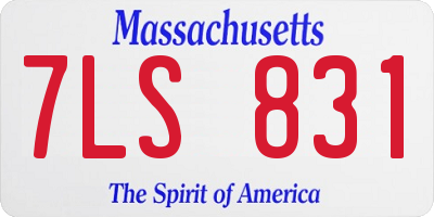 MA license plate 7LS831