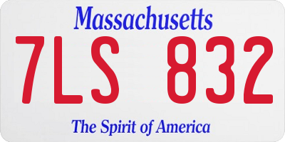 MA license plate 7LS832