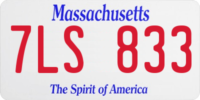 MA license plate 7LS833