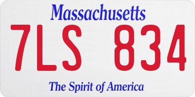 MA license plate 7LS834