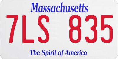 MA license plate 7LS835