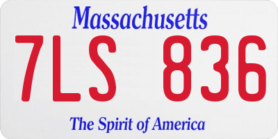 MA license plate 7LS836
