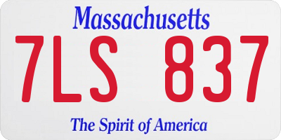 MA license plate 7LS837