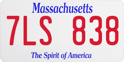 MA license plate 7LS838